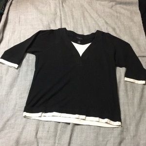 Rafaella Woman Black & White 3/4 sleeve top